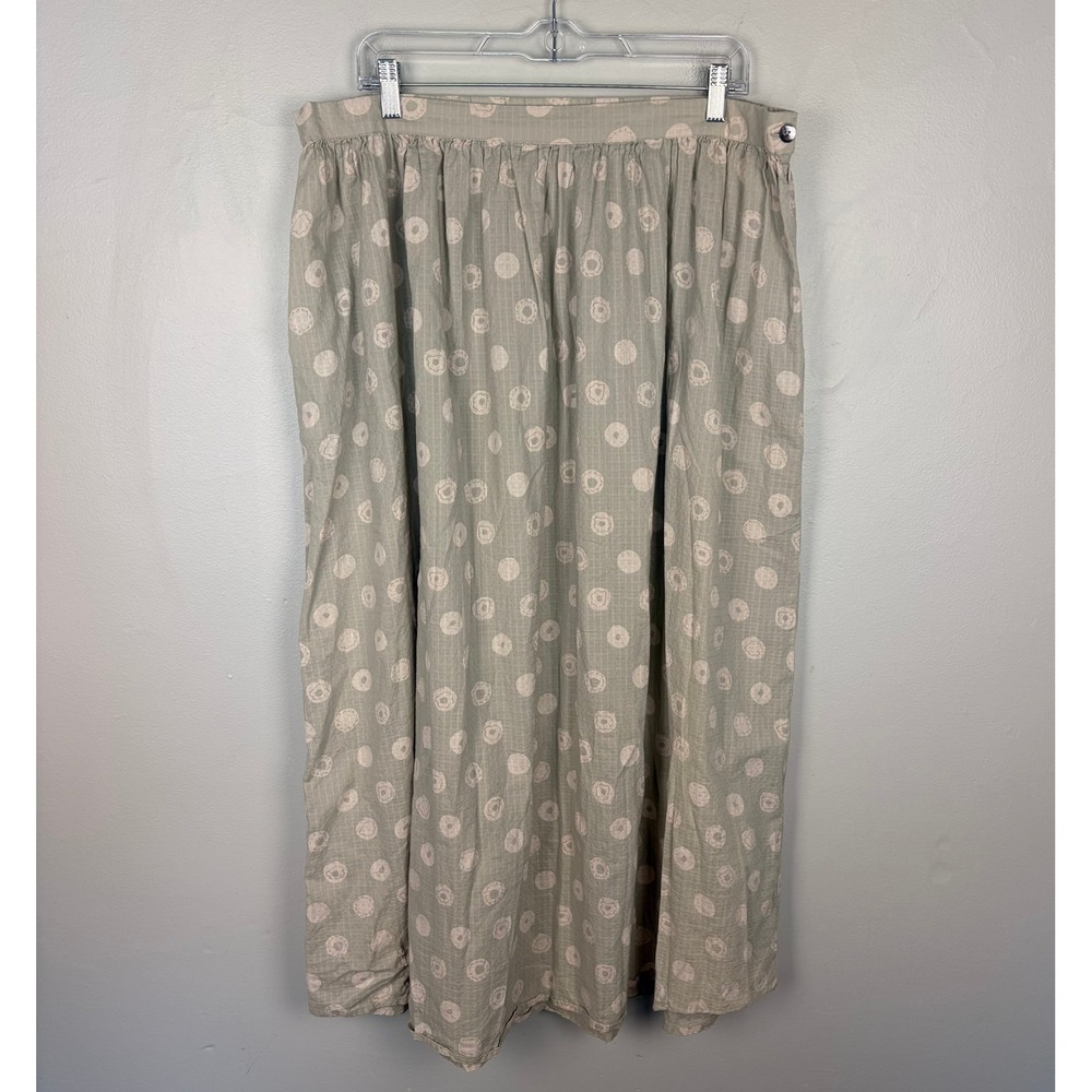 Gudrun Sjoden Maxi Skirt Gray Donut Bakery Print Art Teacher Bohemian Size XL